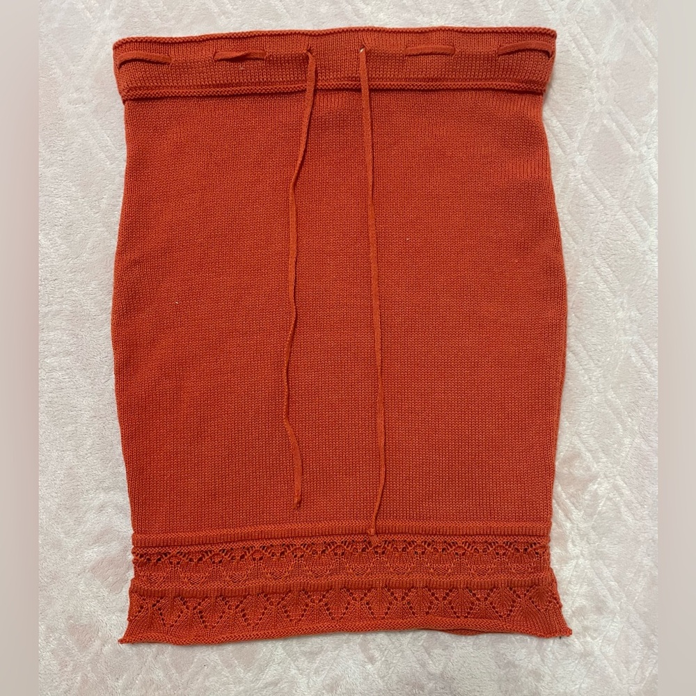 Emory Park Orange knitted skirt with drawstring waist